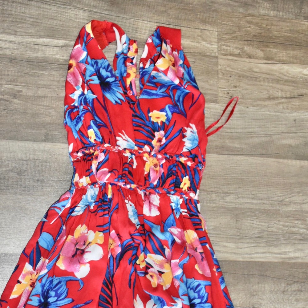 Floral Red Long Dress